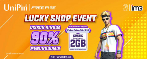 Top Up Free Fire Pakai Pulsa Tri/IM3 – Dapatkan Diskon hingga 90% di Lucky Shop!